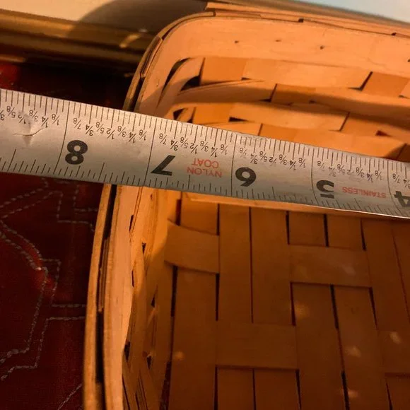 Bundle 𝅺2 Longaberger 1996 Handwoven Large/Small Square Baskets   12'' - Picture 15 of 16